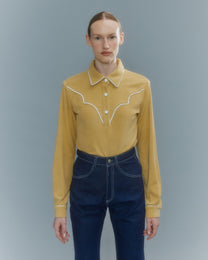 VICKTEERUT Long Sleeve Cowboy Shirt เสื้อเชิ้ตคาวบอย แขนยาว