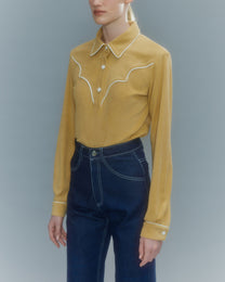 VICKTEERUT Long Sleeve Cowboy Shirt เสื้อเชิ้ตคาวบอย แขนยาว
