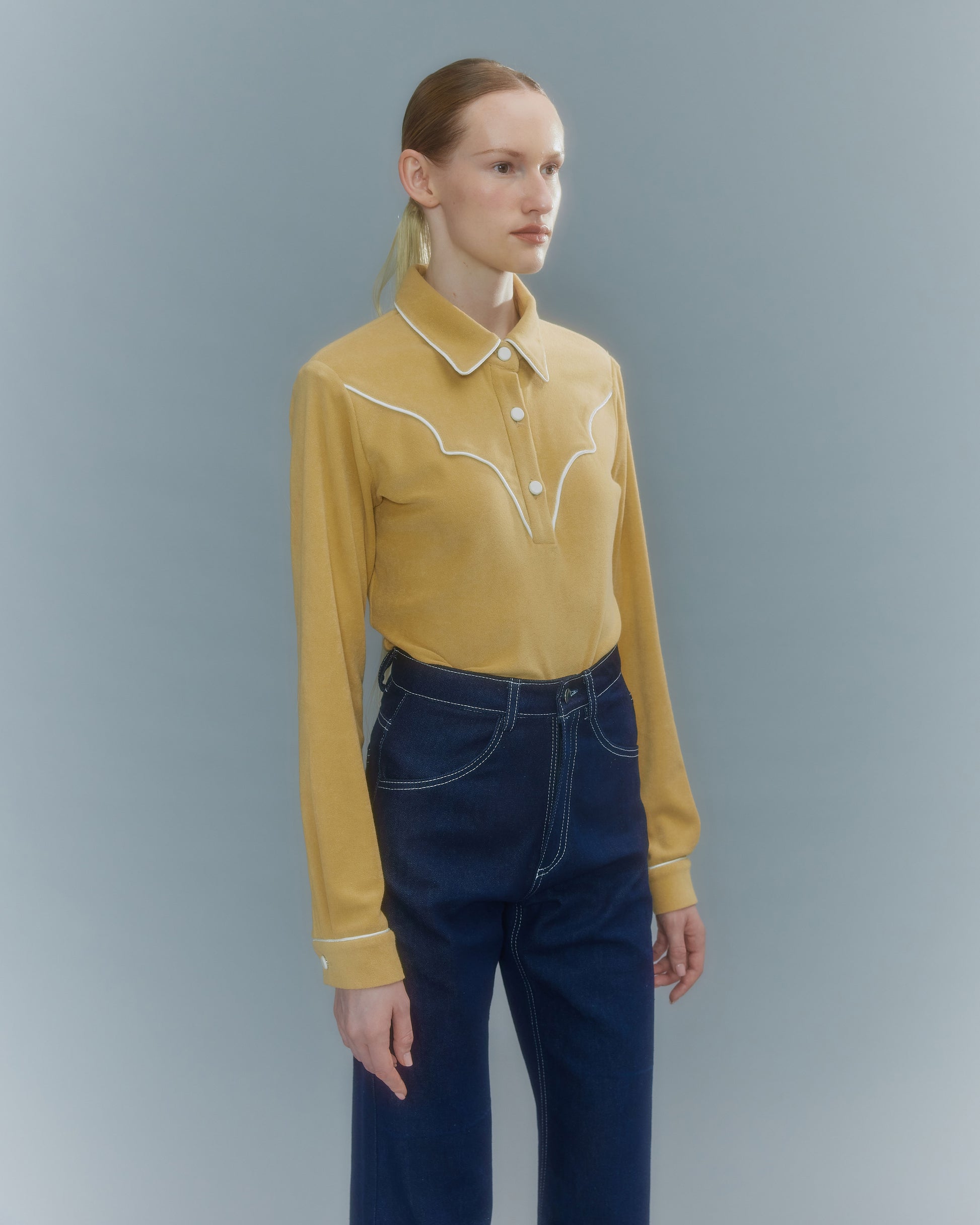 VICKTEERUT Long Sleeve Cowboy Shirt เสื้อเชิ้ตคาวบอย แขนยาว