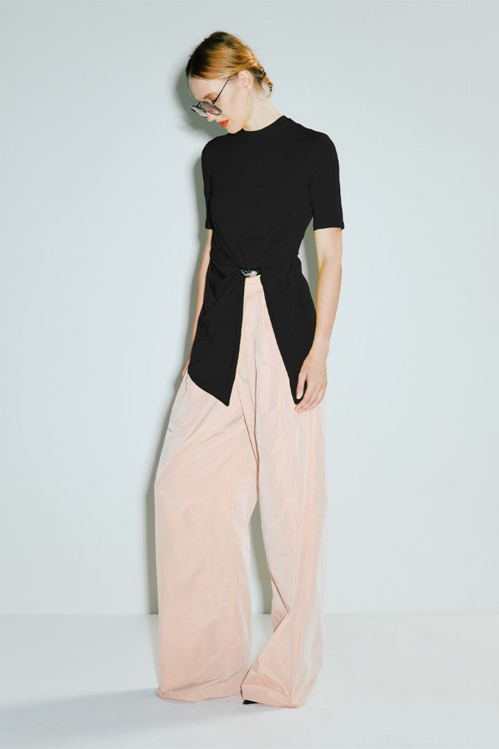 VICKTEERUT Short Sleeve Drape Jersey Blouse เสื้อแขนสั้น จับเดรป ผ้าเจอร์ซีย์