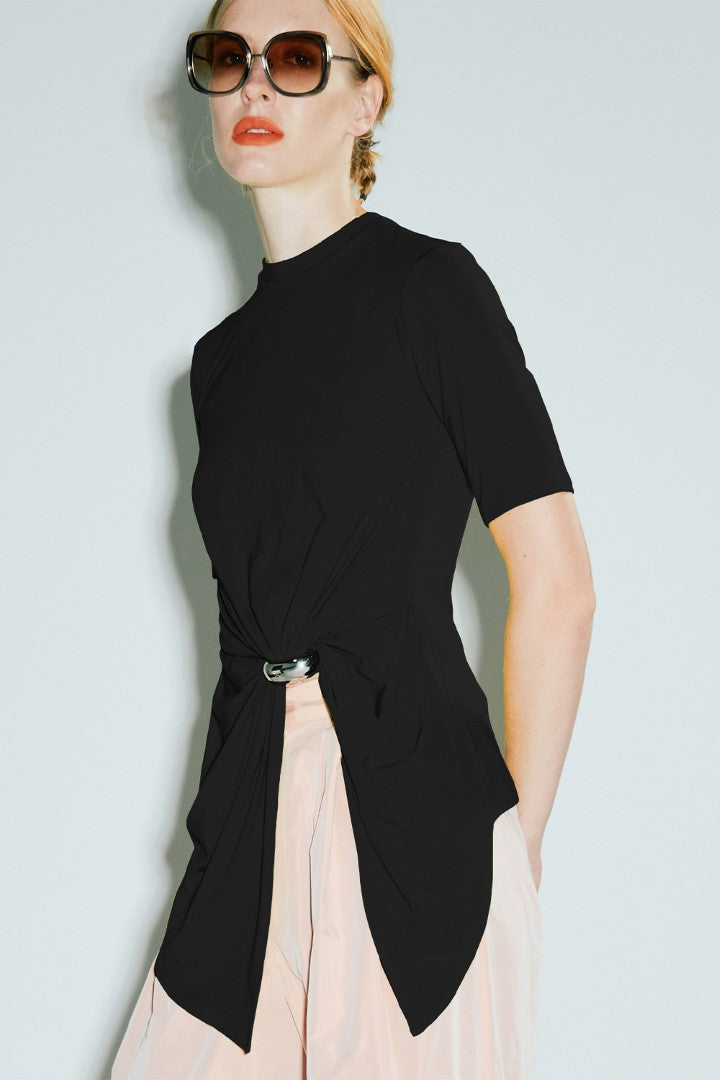 VICKTEERUT Short Sleeve Drape Jersey Blouse เสื้อแขนสั้น จับเดรป ผ้าเจอร์ซีย์