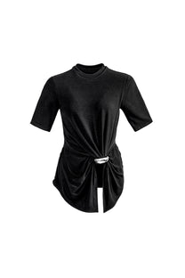 VICKTEERUT Short Sleeve Drape Jersey Blouse เสื้อแขนสั้น จับเดรป ผ้าเจอร์ซีย์