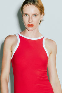 VICKTEERUT Contrast Trim Tank Top เสื้อกล้าม ตกแต่งกุ๊น