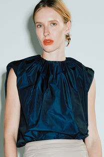 VICKTEERUT Ruched-Neck Sleeveless Blouse เสื้อแขนกุด คอรูด