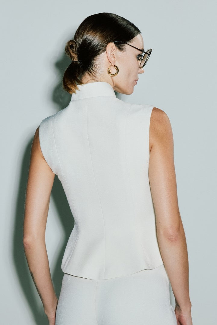 VICKTEERUT Sleeveless Stand Collar Blouse เสื้อแขนกุด คอตั้ง