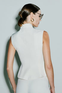 VICKTEERUT Sleeveless Stand Collar Blouse เสื้อแขนกุด คอตั้ง