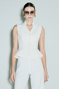 VICKTEERUT Sleeveless Stand Collar Blouse เสื้อแขนกุด คอตั้ง