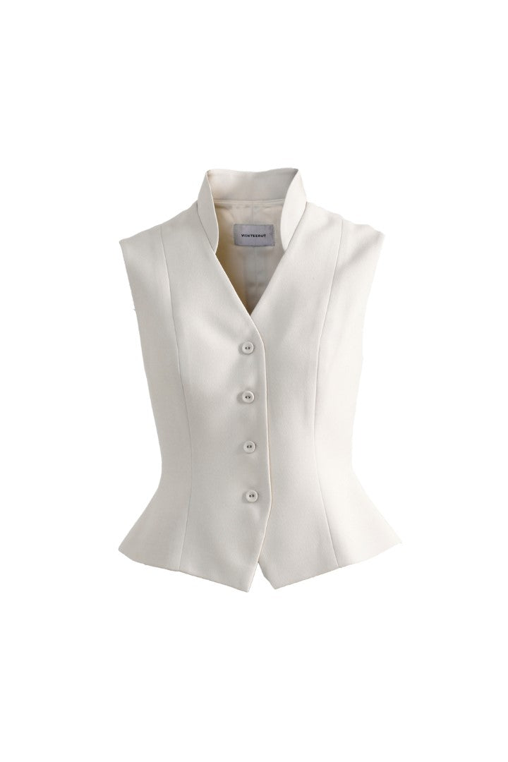 VICKTEERUT Sleeveless Stand Collar Blouse เสื้อแขนกุด คอตั้ง
