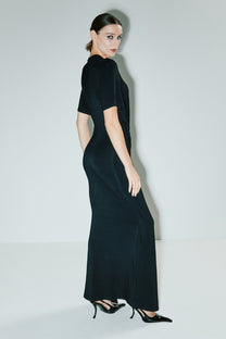 VICKTEERUT Short Sleeve Draped Gown เดรสยาว แขนสั้น จับเดรป