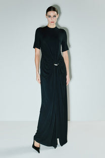 VICKTEERUT Short Sleeve Draped Gown เดรสยาว แขนสั้น จับเดรป