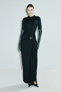 VICKTEERUT Short Sleeve Draped Gown เดรสยาว แขนสั้น จับเดรป