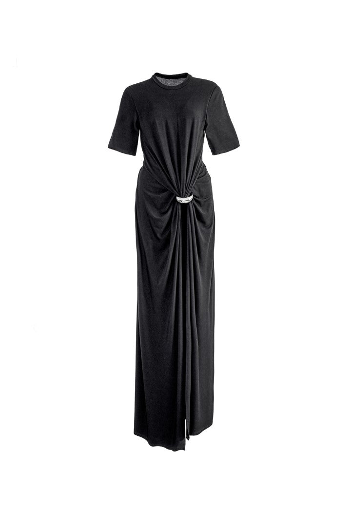 VICKTEERUT Short Sleeve Draped Gown เดรสยาว แขนสั้น จับเดรป