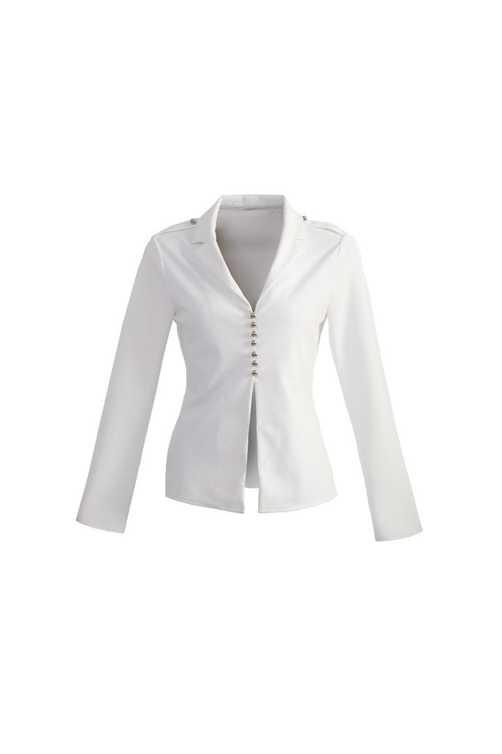 VICKTEERUT Long Sleeve Notched Lapel Shirt เสื้อเชิ้ต แขนยาว ปกสูท
