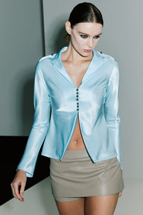 VICKTEERUT Long Sleeve Notched Lapel Shirt เสื้อเชิ้ต แขนยาว ปกสูท