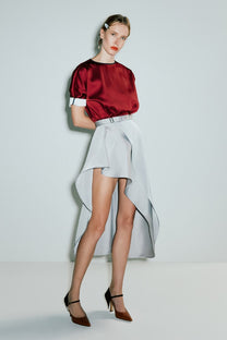 VICKTEERUT A-Line Wrap Asymmetrical Skirt กระโปรงทรงเอ ชายอสมมาตร