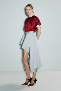VICKTEERUT A-Line Wrap Asymmetrical Skirt กระโปรงทรงเอ ชายอสมมาตร