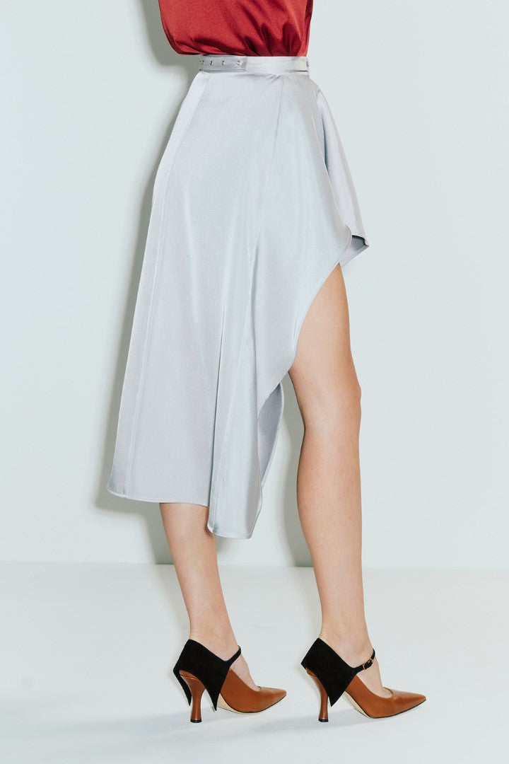 VICKTEERUT A-Line Wrap Asymmetrical Skirt กระโปรงทรงเอ ชายอสมมาตร