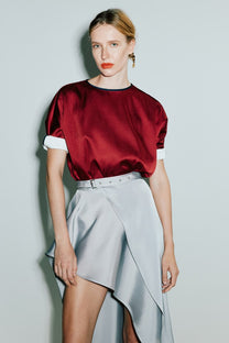 VICKTEERUT A-Line Wrap Asymmetrical Skirt กระโปรงทรงเอ ชายอสมมาตร