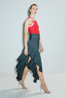 VICKTEERUT Asymmetric Frill Skirt กระโปรงตกแต่งระบาย ชายไม่เท่ากัน