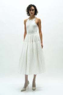 VICKTEERUT Ribbed Jersey Tank Top with Stud Detail เสื้อกล้าม ตกแต่งหมุดโลหะ