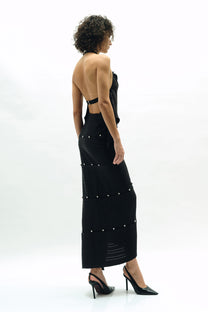 VICKTEERUT Stripe Jacquard Halter Blouse เสื้อคล้องคอ ผ้าลายทาง