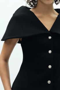 VICKTEERUT Cape Collar Blouse เสื้อปกเคป กระดุมหน้า