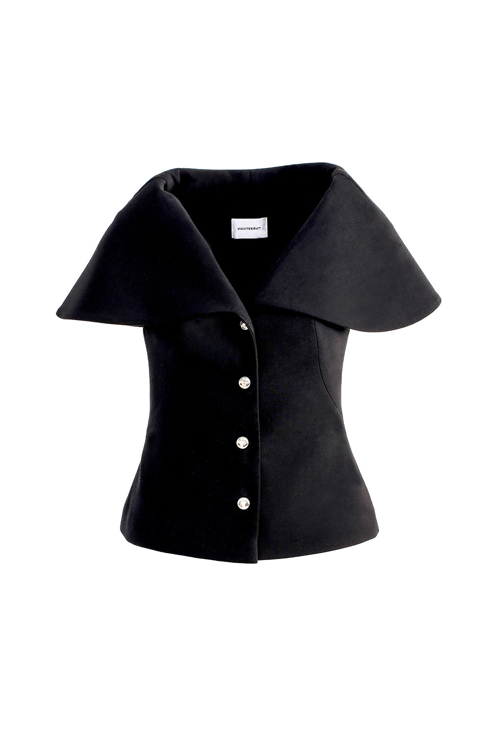 VICKTEERUT Cape Collar Blouse เสื้อปกเคป กระดุมหน้า