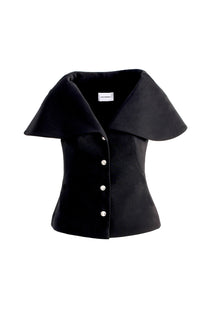 VICKTEERUT Cape Collar Blouse เสื้อปกเคป กระดุมหน้า