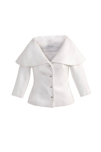 VICKTEERUT Cape Collar Blouse with Three Quarter Sleeve เสื้อปกเคป กระดุมหน้า แขนสามส่วน