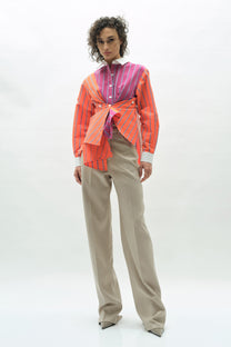VICKTEERUT Long Sleeve Deconstructed Stripe Shirt เสื้อเชิ้ต แขนยาว ลายทาง ดีคอนสตรัคชั่น