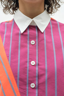 VICKTEERUT Long Sleeve Deconstructed Stripe Shirt เสื้อเชิ้ต แขนยาว ลายทาง ดีคอนสตรัคชั่น