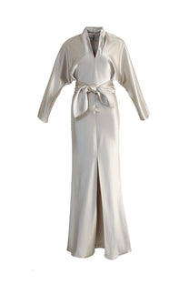 VICKTEERUT Batwing Sleeve Long Dress with Matching Belt เดรสยาว แขนค้างคาว พร้อมเข็มขัด