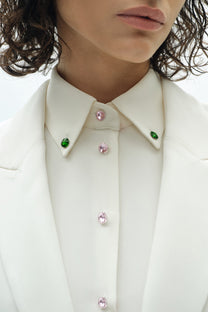 VICKTEERUT Loose Fit Silk Crepe Linen Blazer เสื้อเบลเซอร์ ผ้าเครปไหม ทรงหลวม
