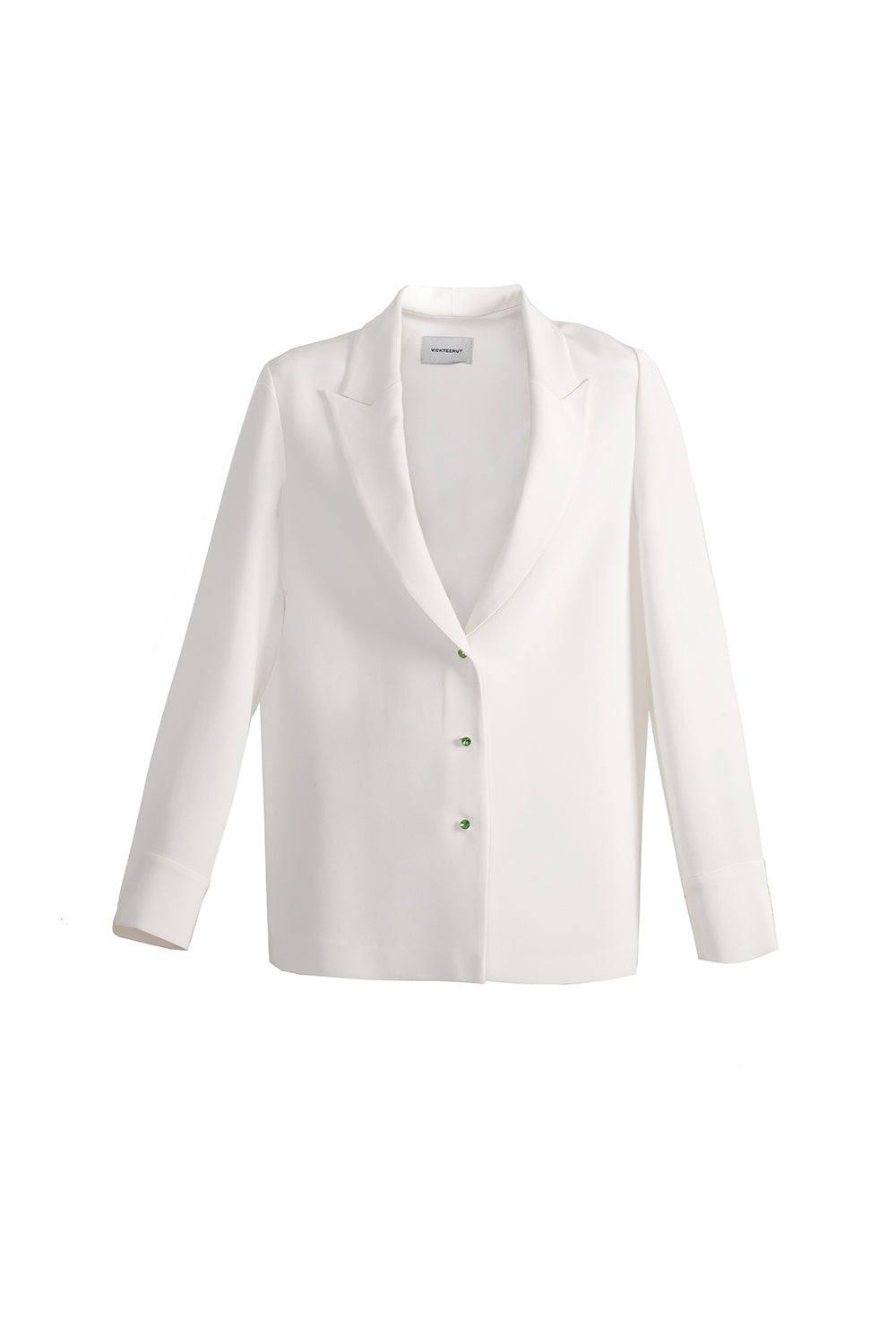 VICKTEERUT Loose Fit Silk Crepe Linen Blazer เสื้อเบลเซอร์ ผ้าเครปไหม ทรงหลวม