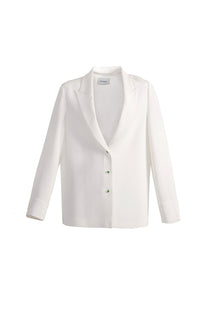 VICKTEERUT Loose Fit Silk Crepe Linen Blazer เสื้อเบลเซอร์ ผ้าเครปไหม ทรงหลวม