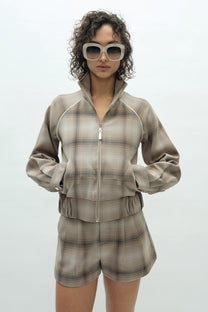 VICKTEERUT Plaid Club Jacket เสื้อแจ๊คเก็ต ซิปหน้า ผ้าลายตาราง