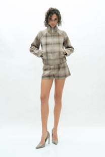 VICKTEERUT Plaid Club Jacket เสื้อแจ๊คเก็ต ซิปหน้า ผ้าลายตาราง