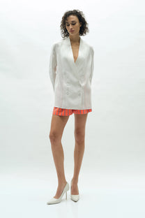 VICKTEERUT Stripe Pleated Shorts กางเกงขาสั้น ลายทาง
