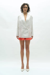 VICKTEERUT Stripe Pleated Shorts กางเกงขาสั้น ลายทาง