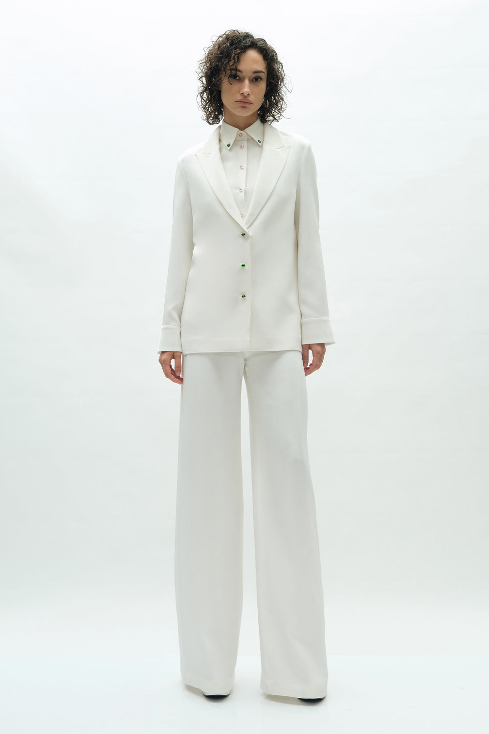 VICKTEERUT Wide Leg Silk Crepe Trousers กางเกงขาบาน ผ้าเครปไหม