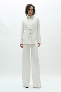 VICKTEERUT Wide Leg Silk Crepe Trousers กางเกงขาบาน ผ้าเครปไหม