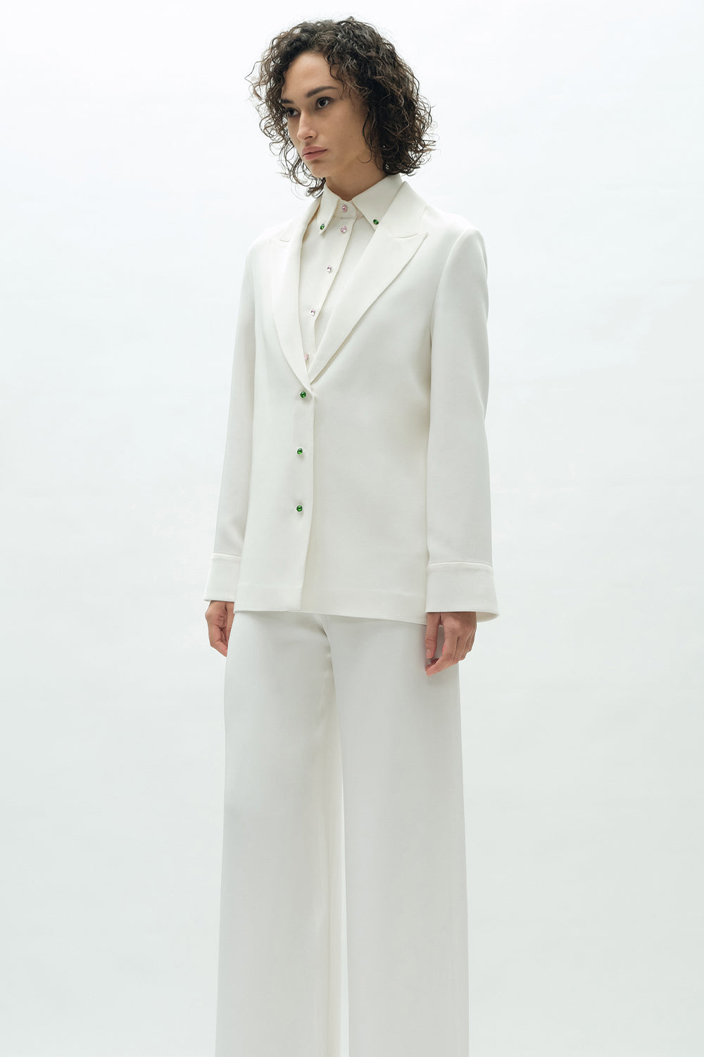 VICKTEERUT Wide Leg Silk Crepe Trousers กางเกงขาบาน ผ้าเครปไหม