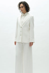 VICKTEERUT Wide Leg Silk Crepe Trousers กางเกงขาบาน ผ้าเครปไหม