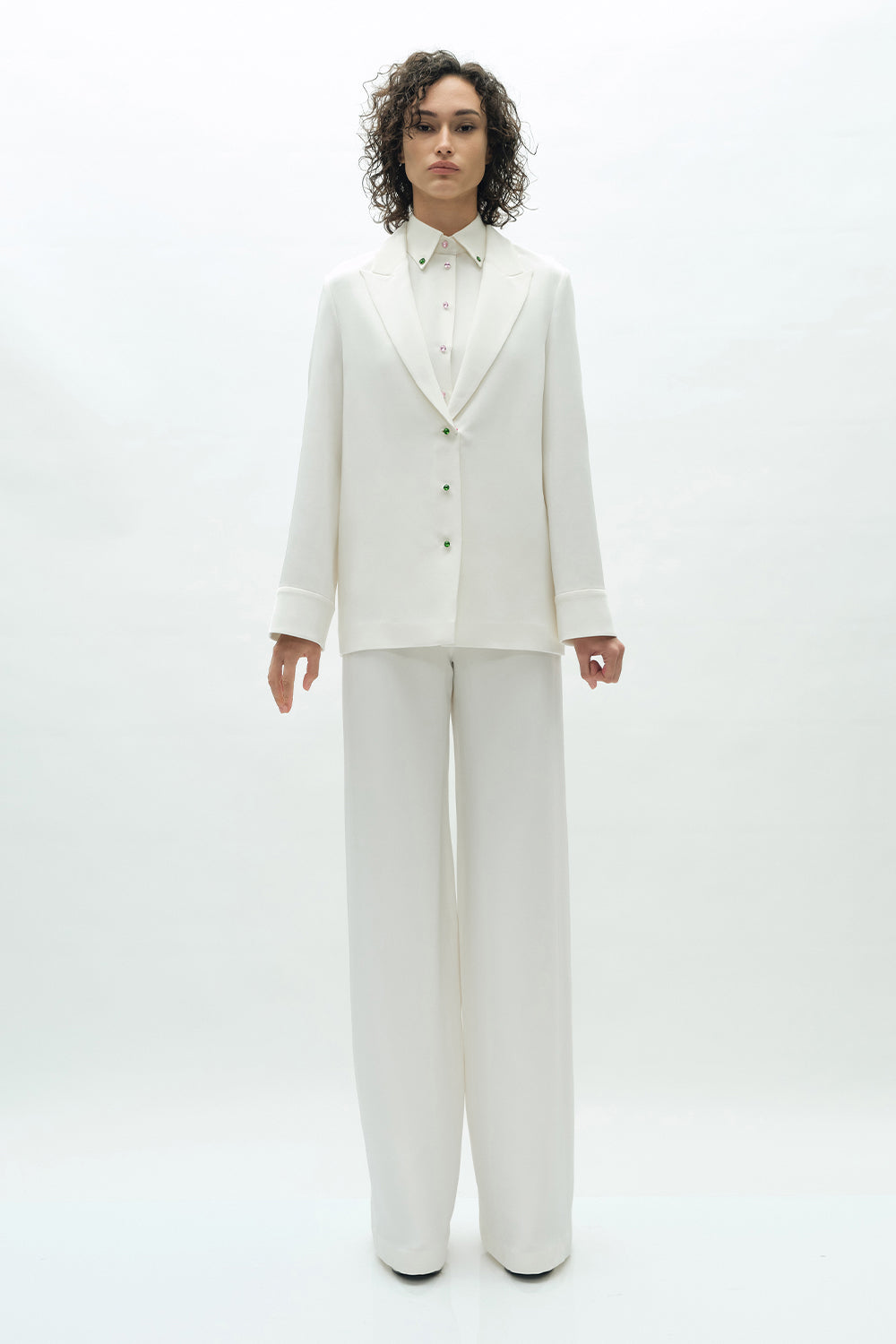 VICKTEERUT Wide Leg Silk Crepe Trousers กางเกงขาบาน ผ้าเครปไหม