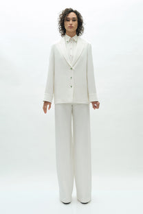 VICKTEERUT Wide Leg Silk Crepe Trousers กางเกงขาบาน ผ้าเครปไหม