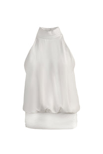 VICKTEERUT Halter Neck Blouse with Tuck Pleat Detail เสื้อคล้องคอ คอปีน ตีเกล็ด