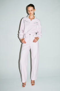 VICKTEERUT Long Sleeve Collar Blouse with Zip Detail เสื้อแขนยาว คอปก ตกแต่งซิป
