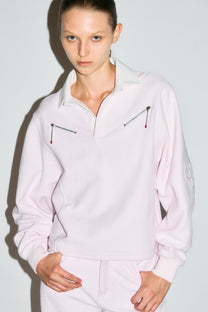 VICKTEERUT Long Sleeve Collar Blouse with Zip Detail เสื้อแขนยาว คอปก ตกแต่งซิป