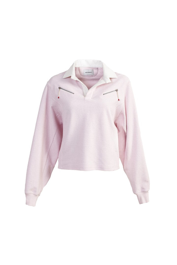 VICKTEERUT Long Sleeve Collar Blouse with Zip Detail เสื้อแขนยาว คอปก ตกแต่งซิป