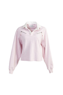 VICKTEERUT Long Sleeve Collar Blouse with Zip Detail เสื้อแขนยาว คอปก ตกแต่งซิป
